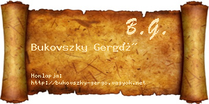Bukovszky Gergő névjegykártya