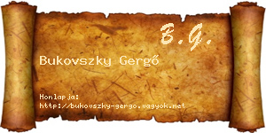 Bukovszky Gergő névjegykártya