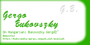 gergo bukovszky business card